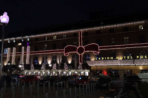 Rosetttänding Clarion Hotel Post under julstaden 2025